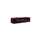 Modway Jubilee Performance Velvet 3 Piece Sectional Sofa in Mulberry