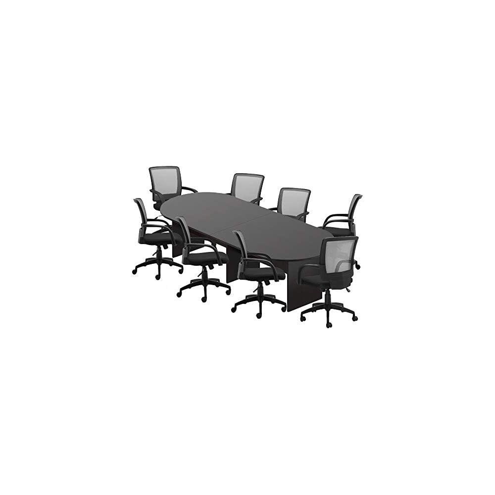 GOF 6FT, 8FT, 10FT Conference Table & Chairs (G10900B) Set, Dark Cherry, Espresso, Artisan Grey, Mahogany, Walnut (10FT with 8 Chairs, Espresso)