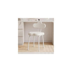 Cute Makeup Chair with Backrest - Stylish Vanity Stool for Small Spaces, Decorative Leisure Chair for Living Room & Dining Room (Non-Rotatable)