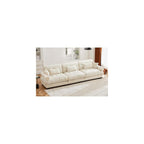 KEIKI 130" Oversized Velvet Modular Sectional Sofa with High-Density Foam Cushion and Bolstered Armrests, Upholstered Modern Style 3-Seater Cloud Couch with 5 Pillow, for Apartment, Living Room, Cream