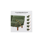 Pipishell Convertible Futon Sofa Bed, Corduroy, 75 inch, Green