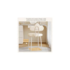 Cute Makeup Chair with Backrest - Stylish Vanity Stool for Small Spaces, Decorative Leisure Chair for Living Room & Dining Room (Non-Rotatable)