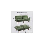 Pipishell Convertible Futon Sofa Bed, Corduroy, 75 inch, Green