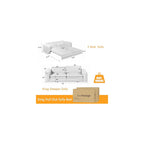 93" King Pull Out Sofa Bed, 3 in 1 Convertible Sleeper Sofa Couch, Comfy 3 Seater Sleeper Bed with 2 Pillows, Modern Upholstered Sherpa Fleece Futon Couches for Living Room, Bedroom, Beige