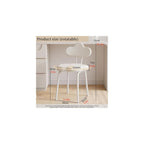Cute Makeup Chair with Backrest - Stylish Vanity Stool for Small Spaces, Decorative Leisure Chair for Living Room & Dining Room (Non-Rotatable)