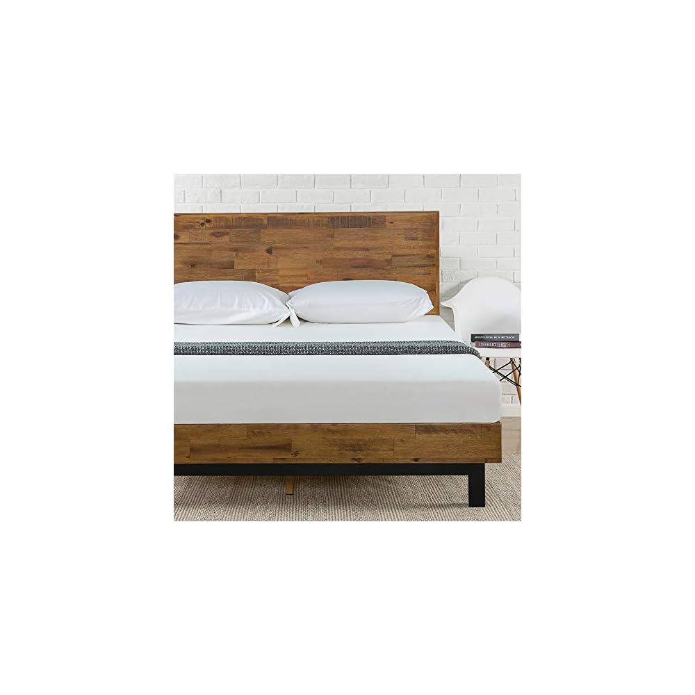 Zinus Tricia Wood Platform Bed Frame with Adjustable Headboard/Wood Slat Support with No Box Spring Needed/Easy Assembly, King