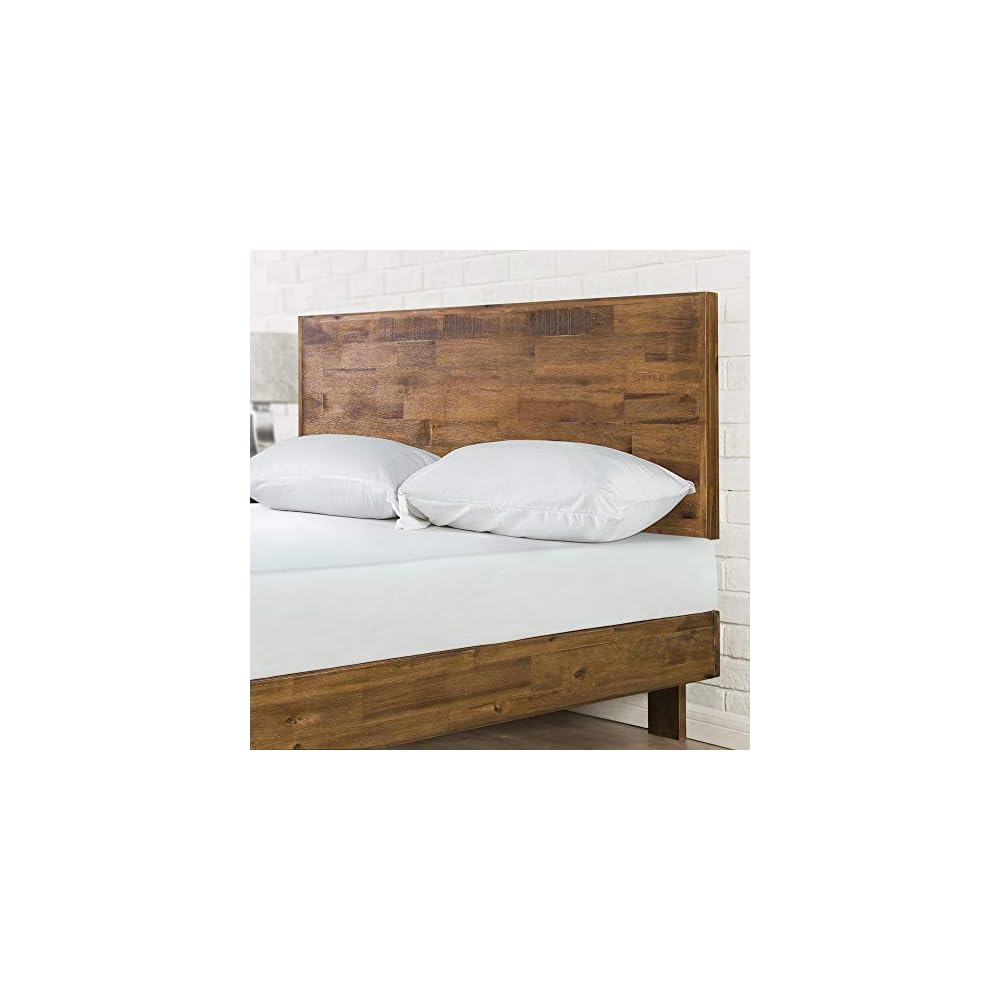 Zinus Tricia Wood Platform Bed Frame with Adjustable Headboard/Wood Slat Support with No Box Spring Needed/Easy Assembly, King