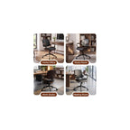 Mid-Century Modern Home Office Desk Chair with Wood Armrests, Black
