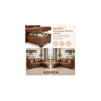 JEEOHEY Sectional Sleeper Sofa with Pull Out Bed,71" W L Shaped Couch Bed with Reversible Storage Chaise,Modern Convertible Sofa Beds with Tufted Design for Living Room,Bedroom(Foild Fabric,Brwon)
