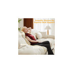 KEIKI 130" Oversized Velvet Modular Sectional Sofa with High-Density Foam Cushion and Bolstered Armrests, Upholstered Modern Style 3-Seater Cloud Couch with 5 Pillow, for Apartment, Living Room, Cream