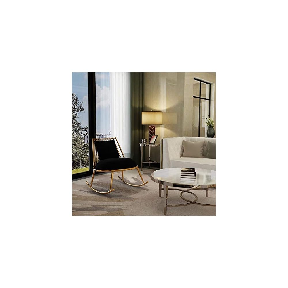 Rocking Chair Smooth Rocking Motion Stainless Steel Relax Lounge Chair Suitable for Terrace Living Room
