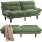 Pipishell Convertible Futon Sofa Bed, Corduroy, 75 inch, Green